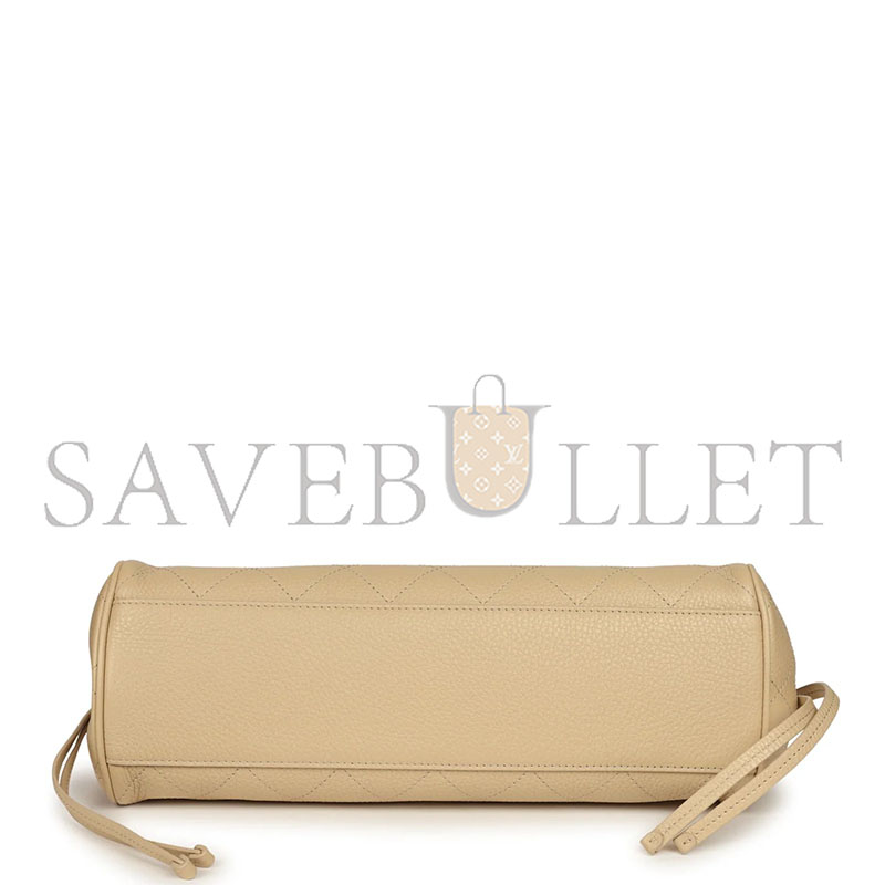 CHANEL MASTER SMALL URBAN ESSENTIAL EAST WEST SHOPPING TOTE LIGHT BEIGE CAVIAR GOLD HARDWARE (31*15*12cm) 